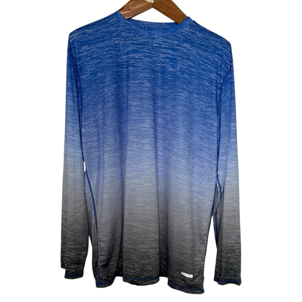 InGEAR UPF+ 50 Brand T-Shirt Long Sleeve Top Mens XL Ombre‎ Blue Sun Coverage
